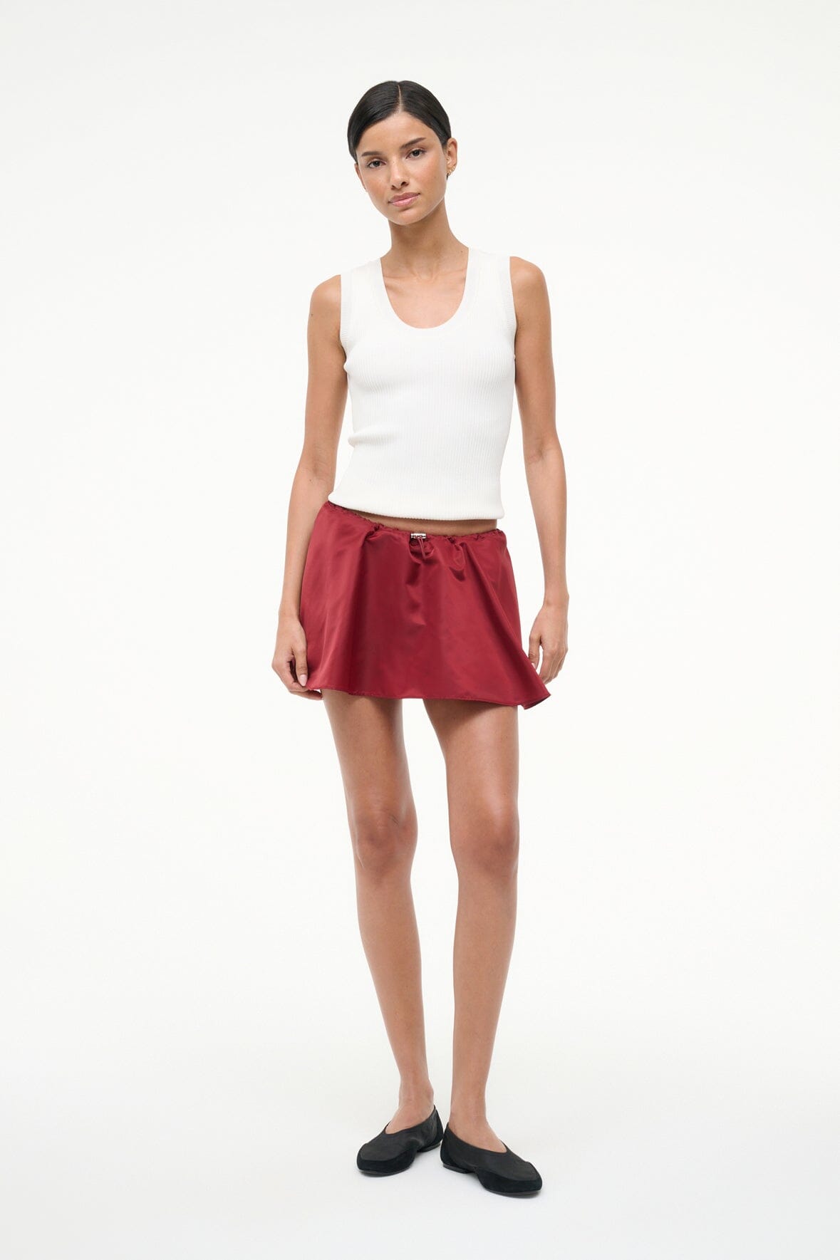 STAUD Sale Sosa Skirt Deep Red