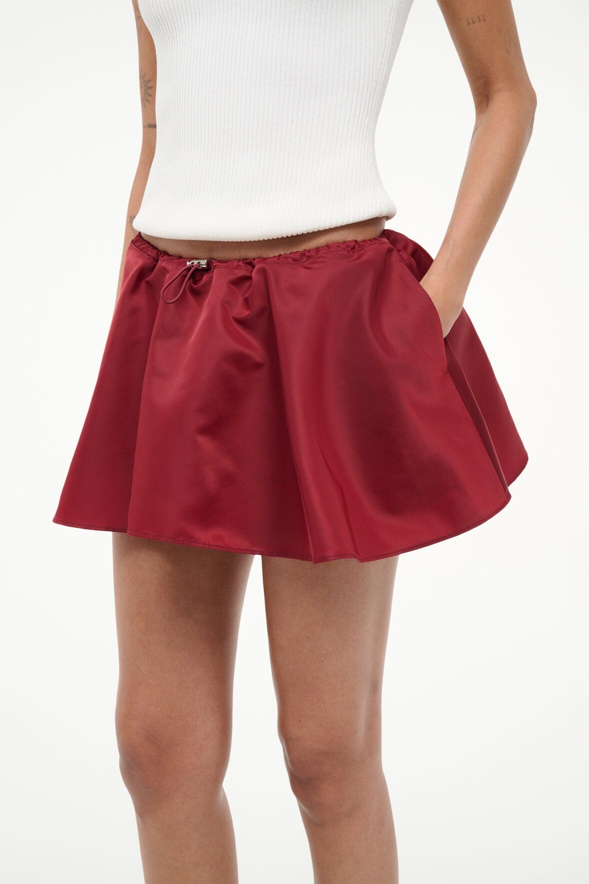 STAUD Sale Sosa Skirt Deep Red