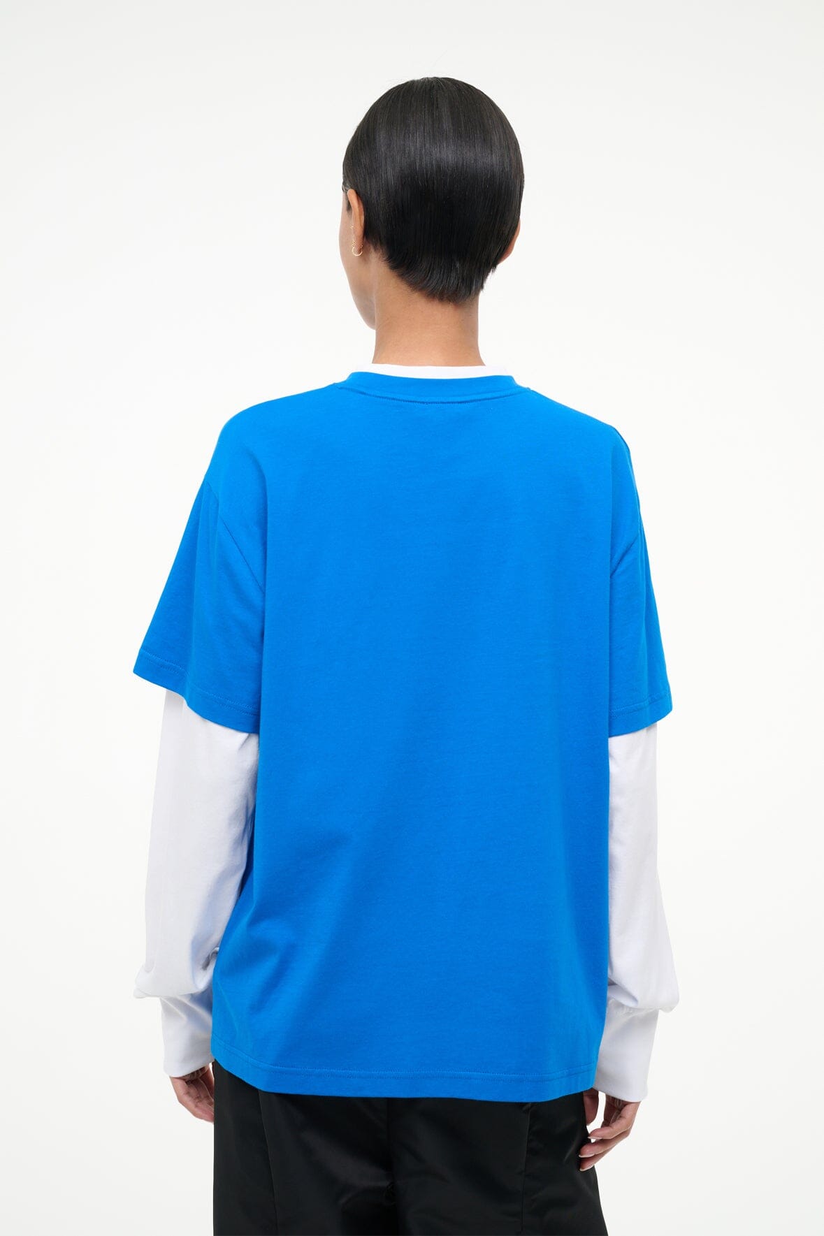 STAUD Sale Junior Long Sleeve Tee Varsity Blue White