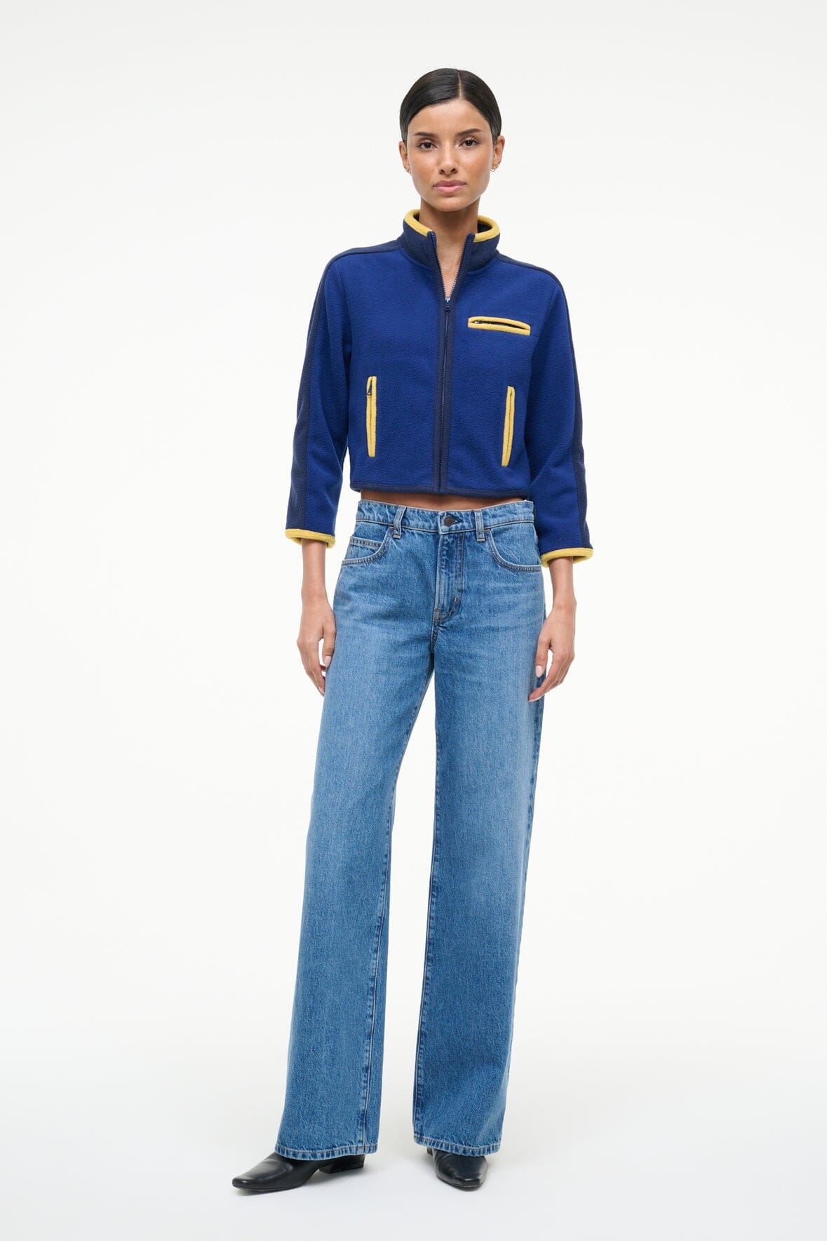 STAUD Sale Jeter Jacket Royal Chartreuse