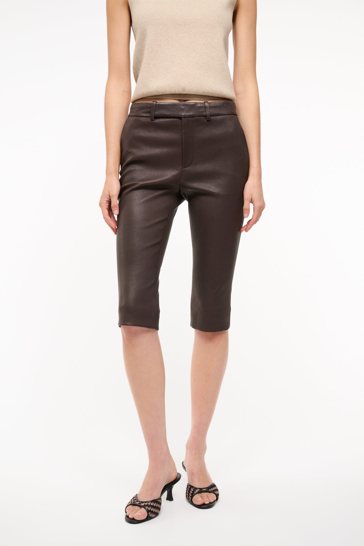 STAUD Sale Hanover Leather Capri Tiramisu