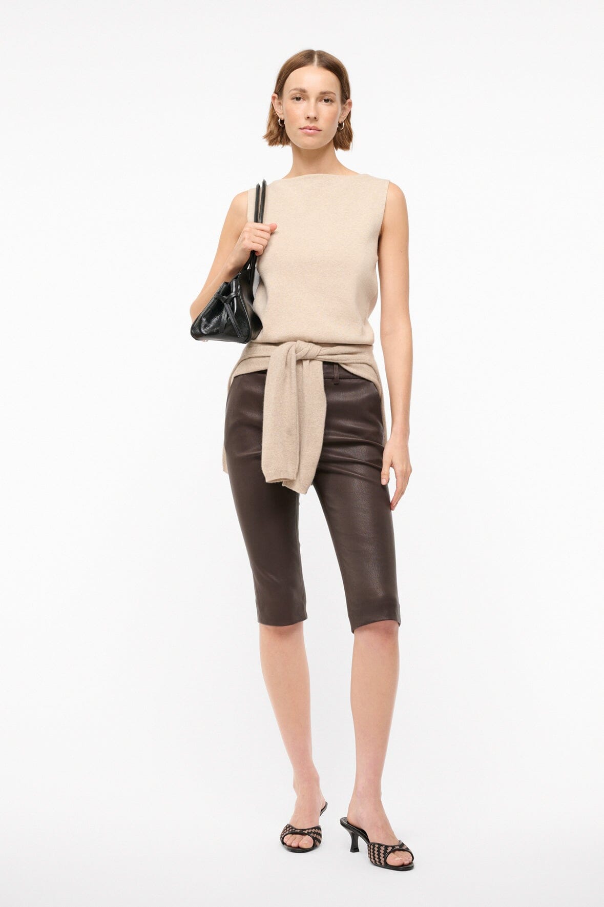 STAUD Sale Hanover Leather Capri Tiramisu