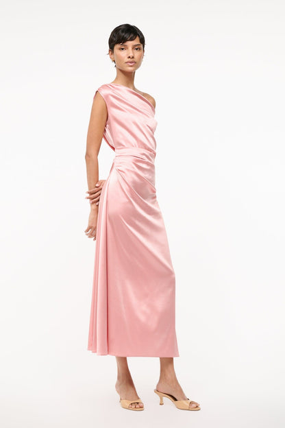 STAUD Sale Phare Silk Dress Rose