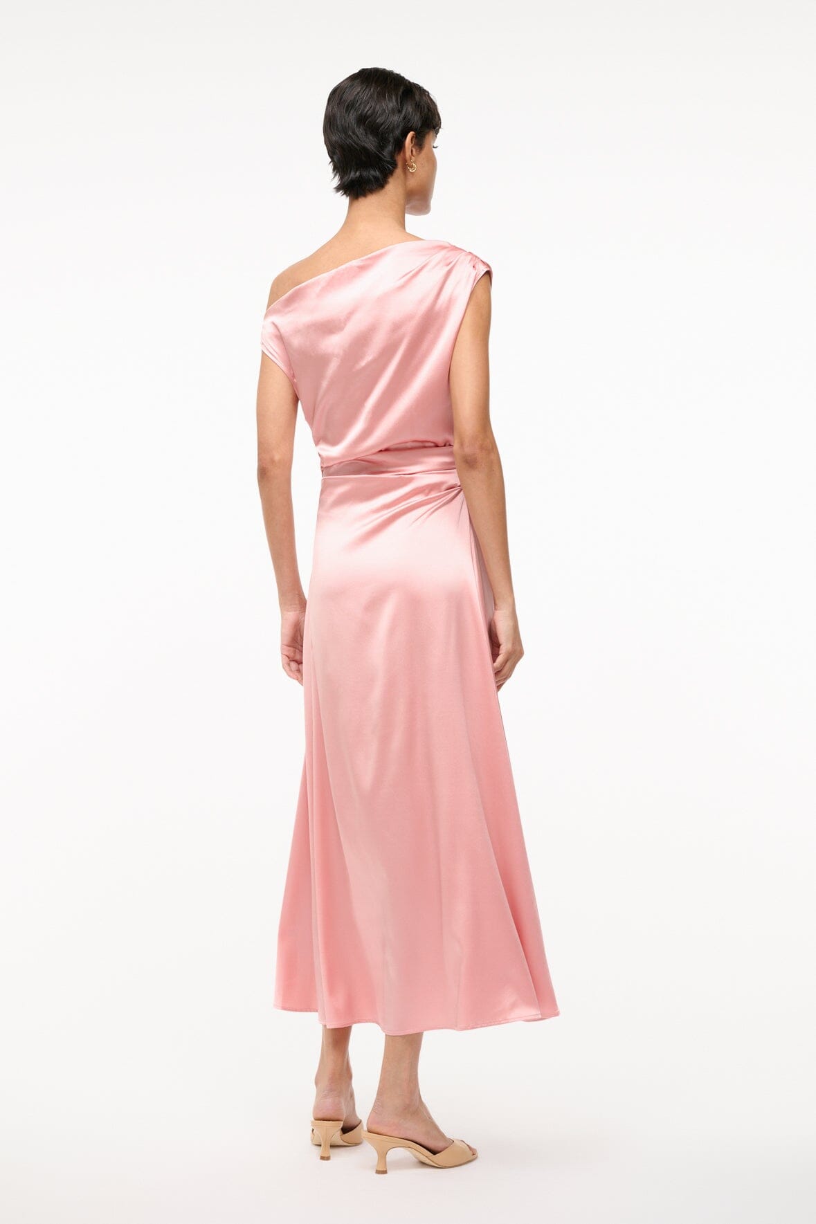 STAUD Sale Phare Silk Dress Rose