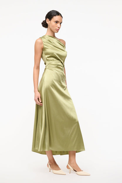 STAUD Sale Phare Silk Dress Moss