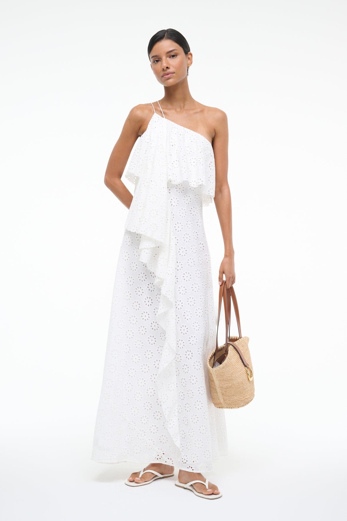 STAUD Sale Isa Dress White Eyelet