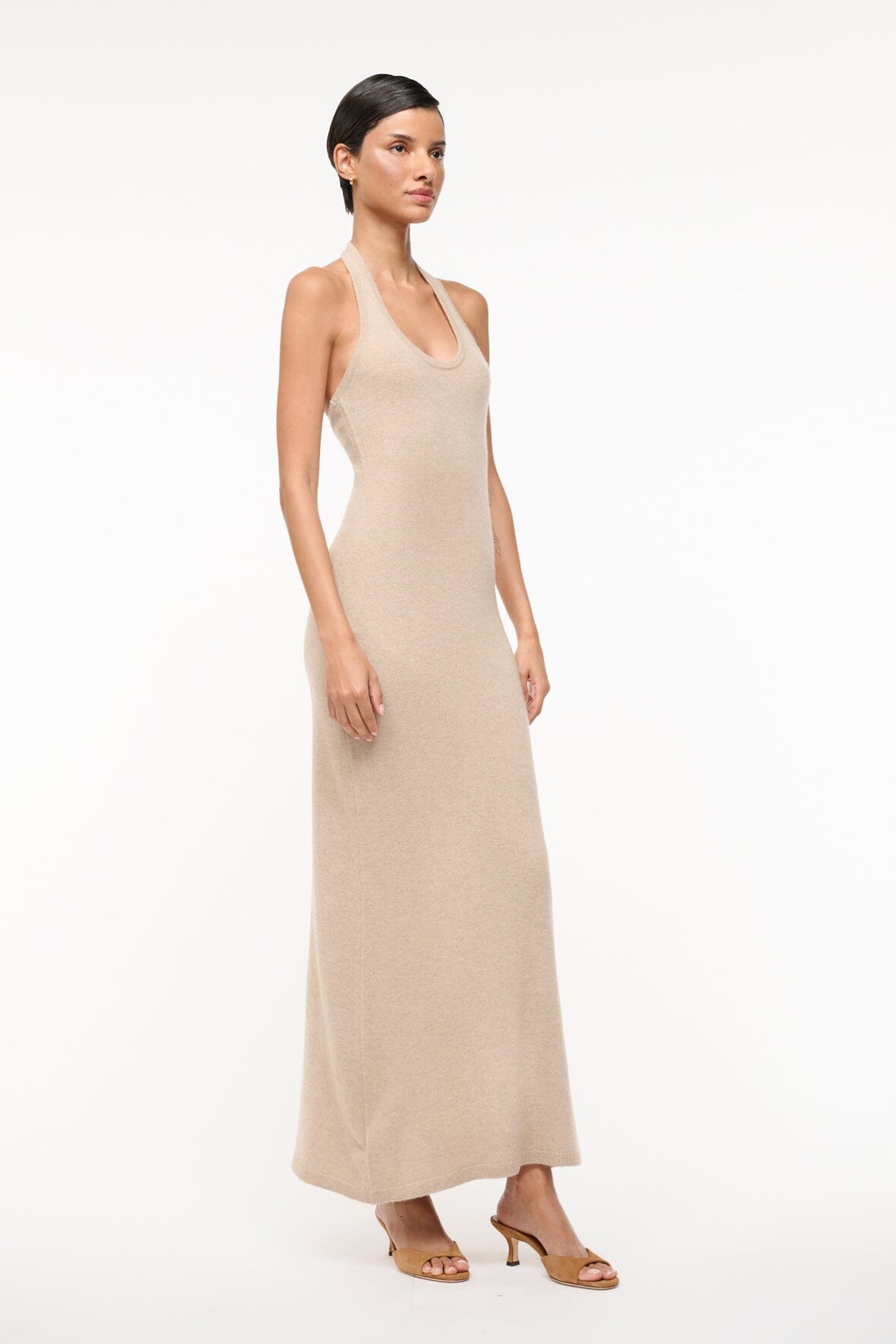 STAUD Sale Canela Cashmere Dress Stone