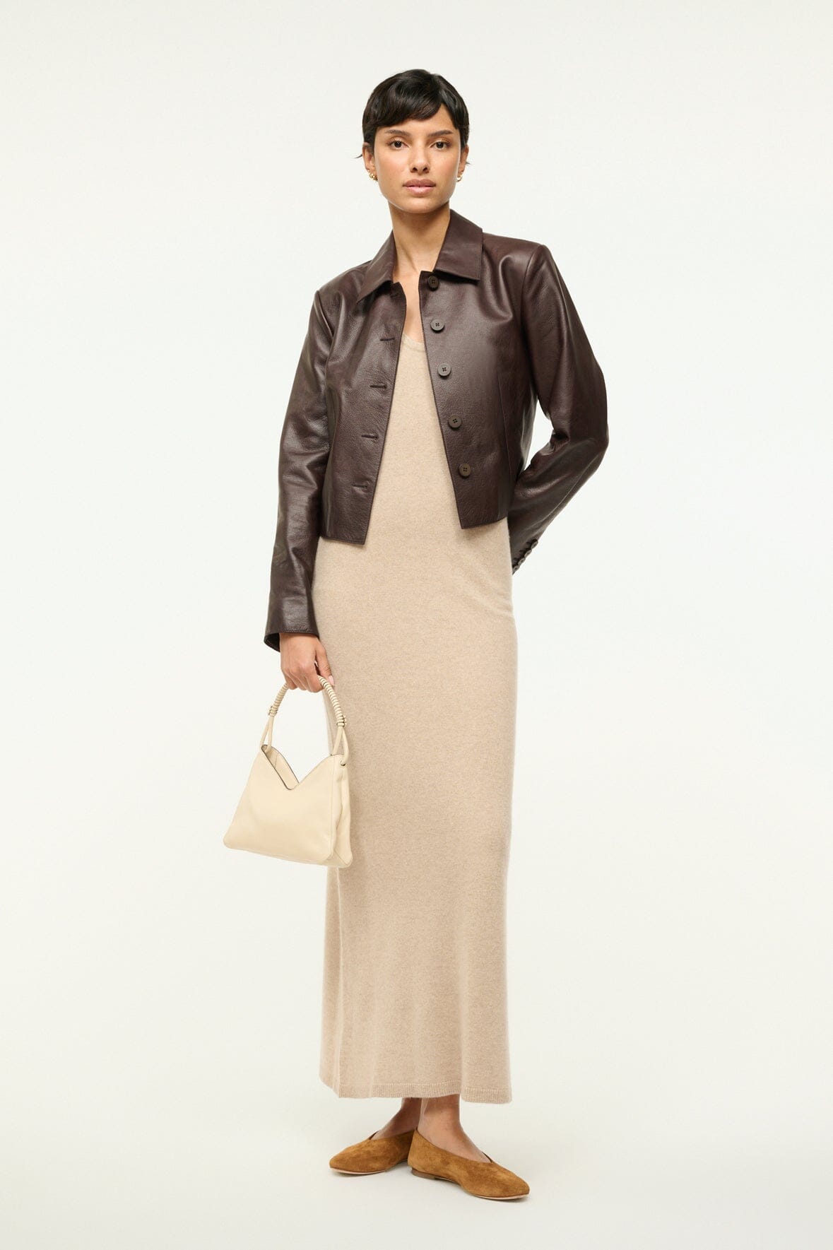 STAUD Sale Canela Cashmere Dress Stone
