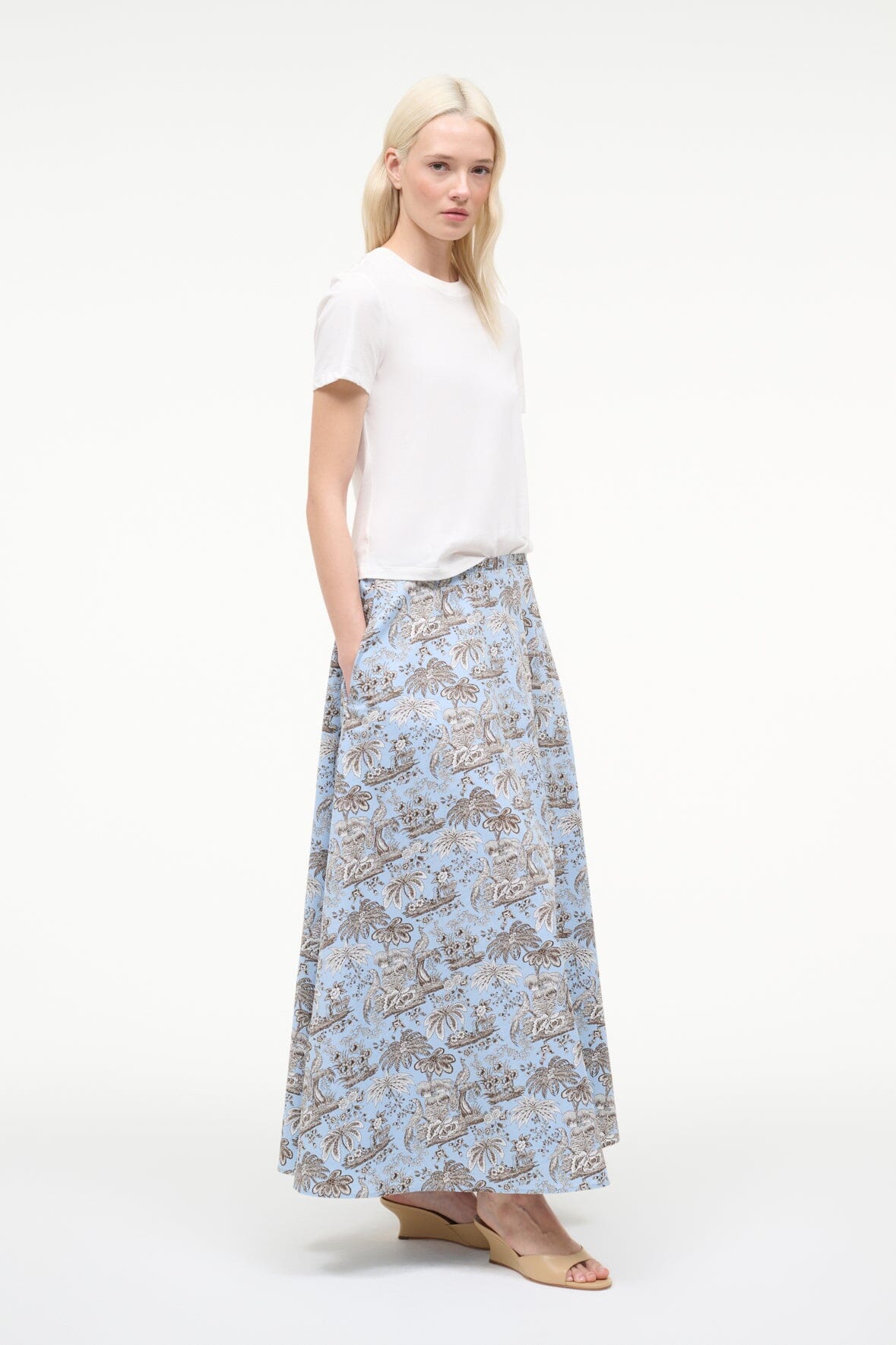 STAUD Sale Axel Skirt Sky Toile
