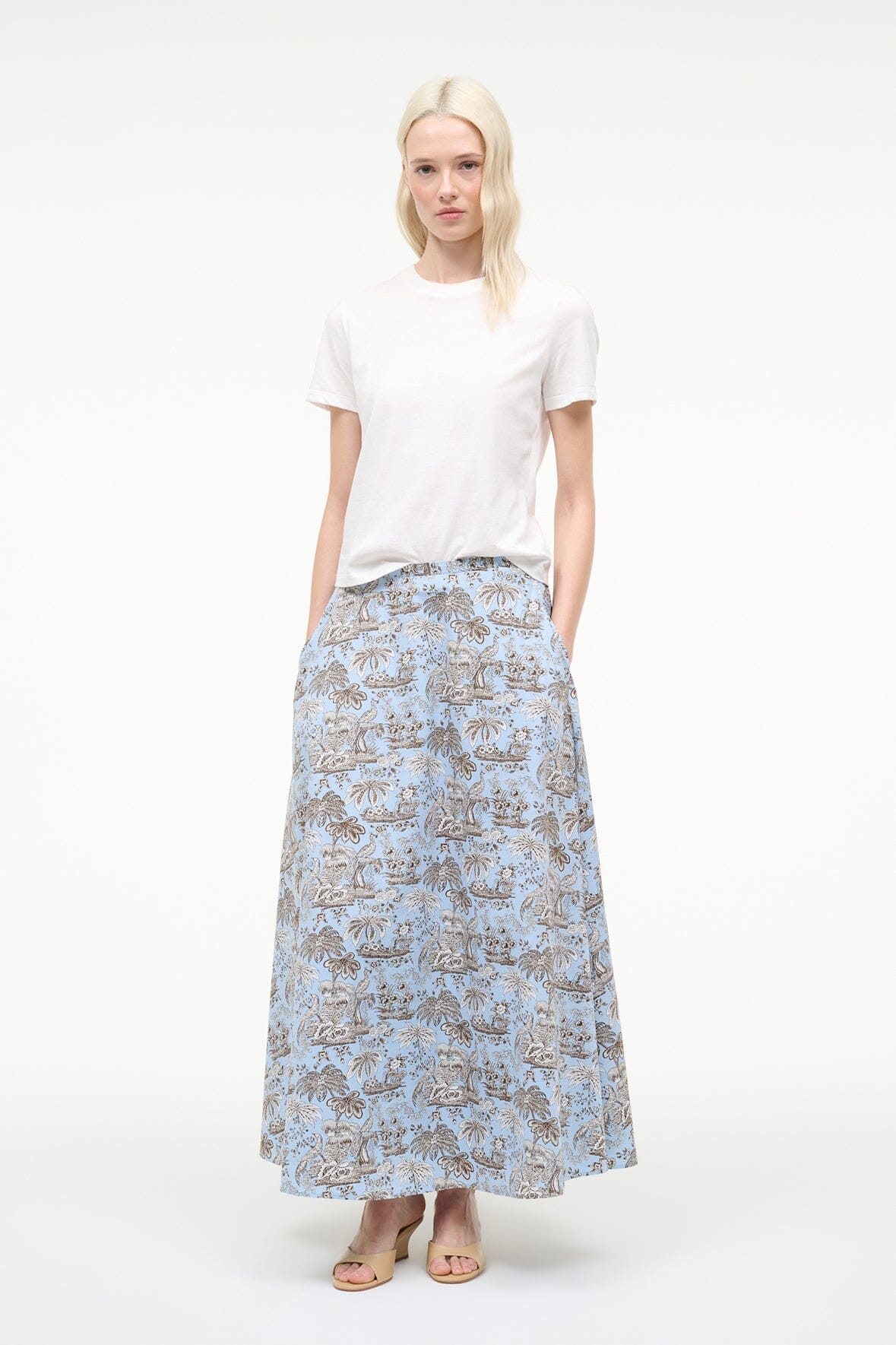 STAUD Sale Axel Skirt Sky Toile