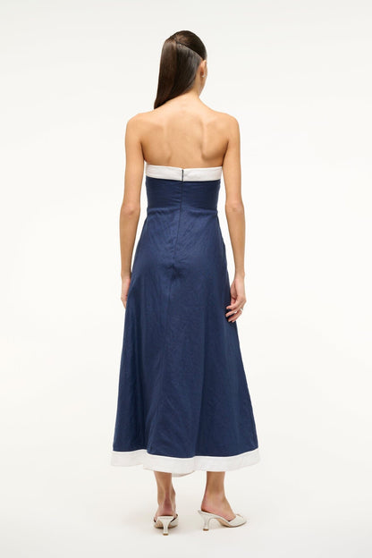 STAUD Sale Sirani Dress Navy White