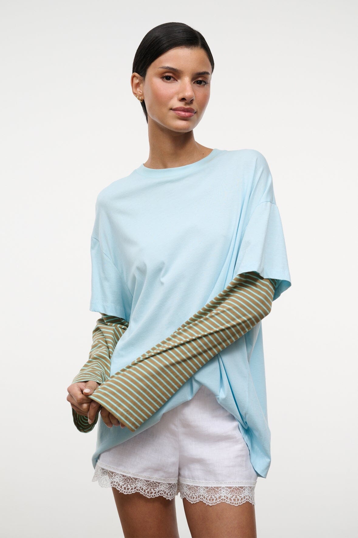 STAUD Sale William Tee Clarity Porto Stripe