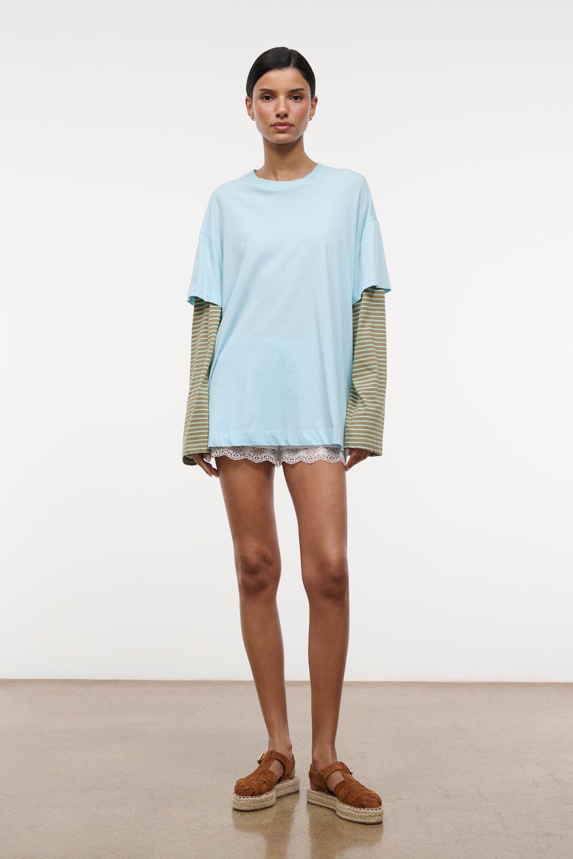 STAUD Sale William Tee Clarity Porto Stripe