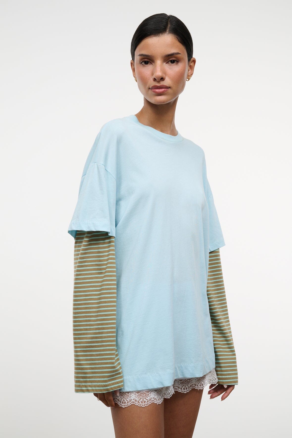 STAUD Sale William Tee Clarity Porto Stripe
