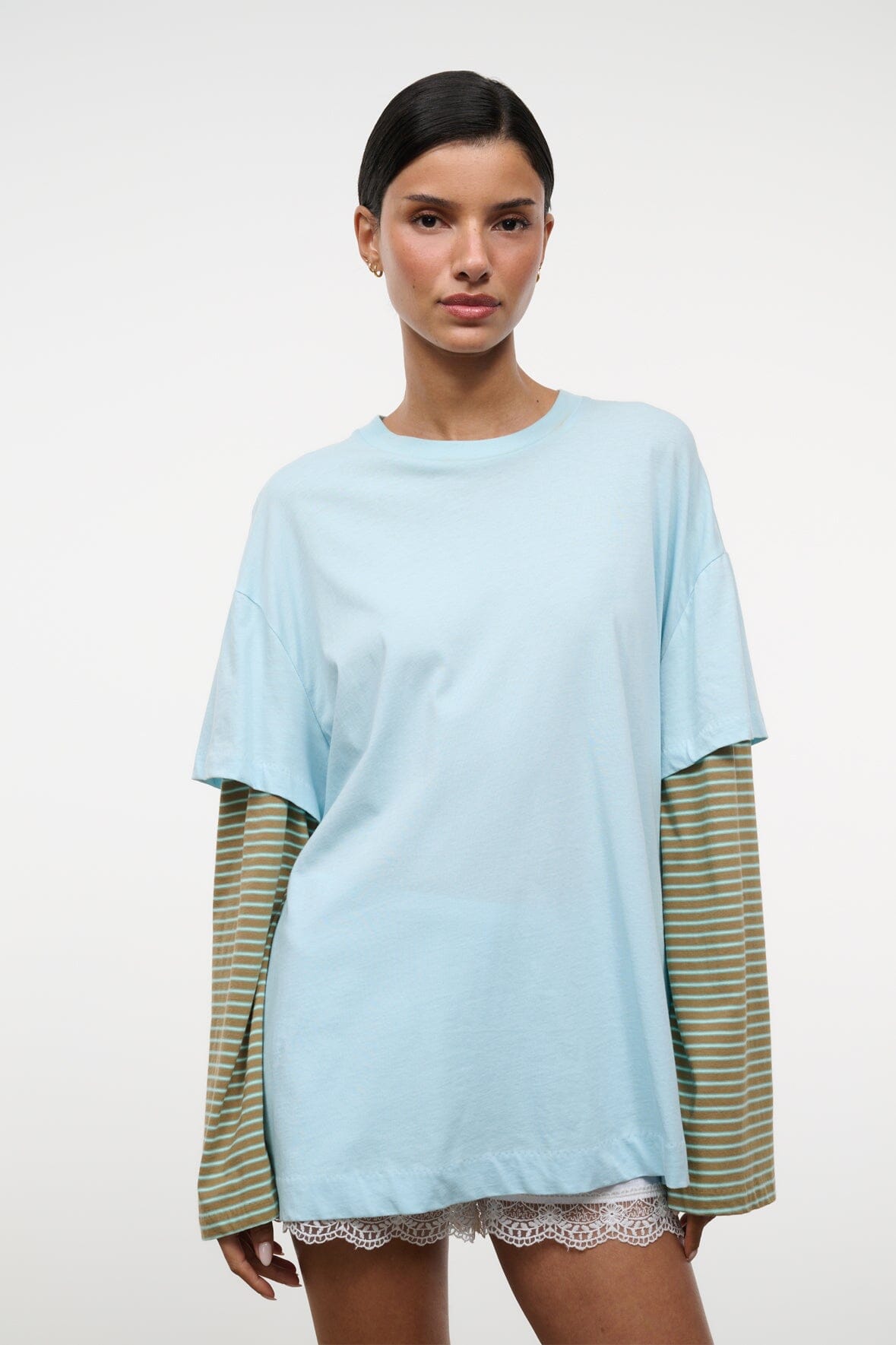 STAUD Sale William Tee Clarity Porto Stripe