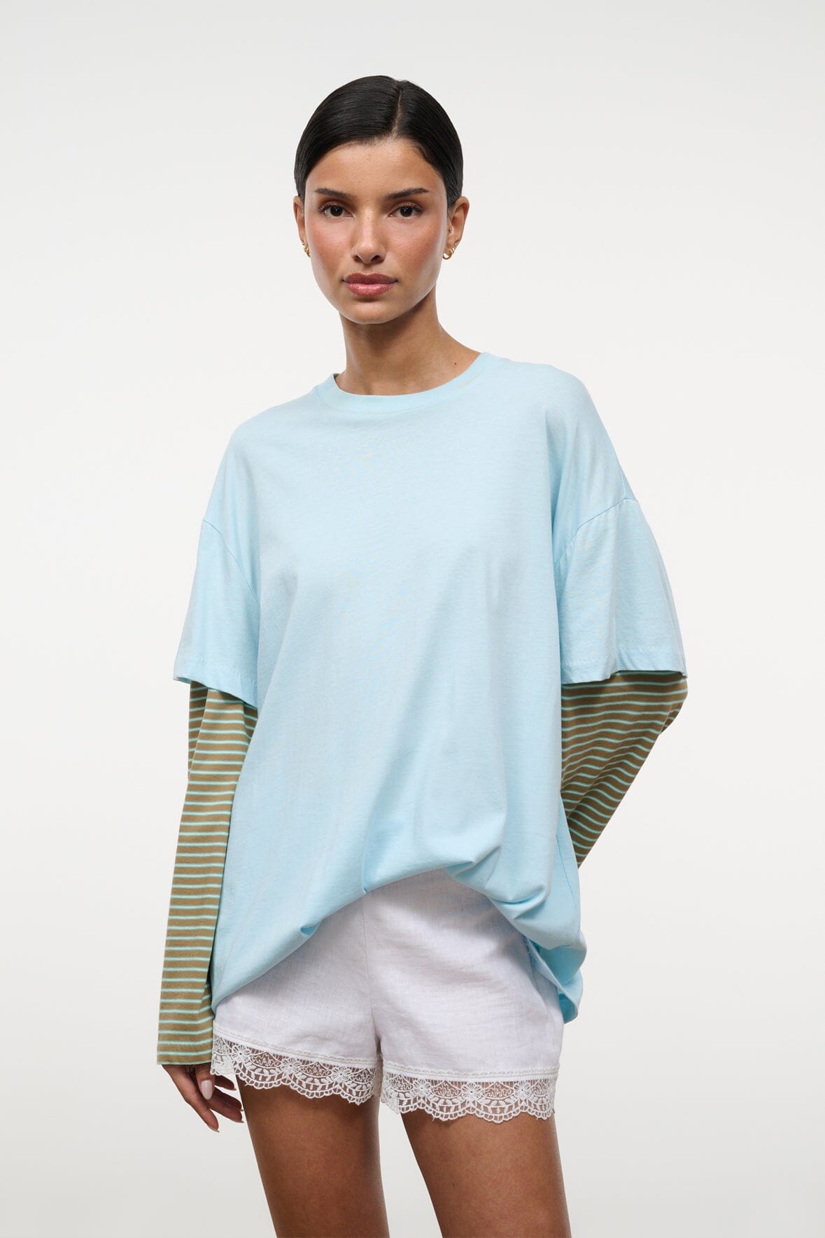 STAUD Sale William Tee Clarity Porto Stripe