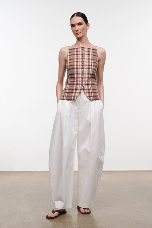 STAUD Sale Una Top Tuscany Plaid
