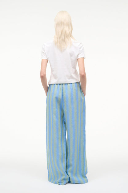 STAUD Sale Mateo Linen Pant Seaport Stripe