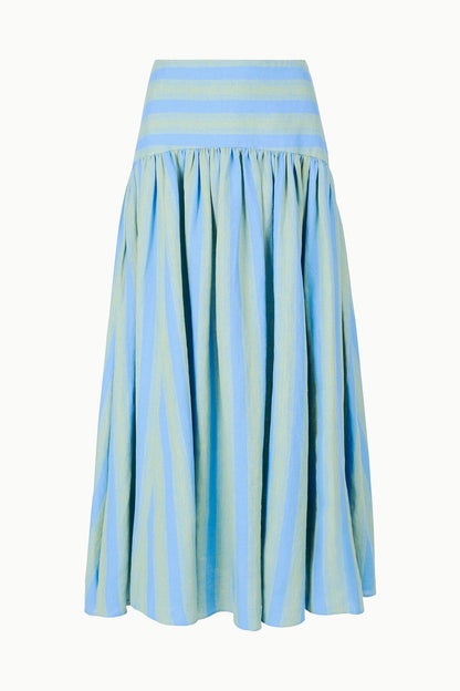 STAUD Sale Procida Linen Skirt Seaport Stripe