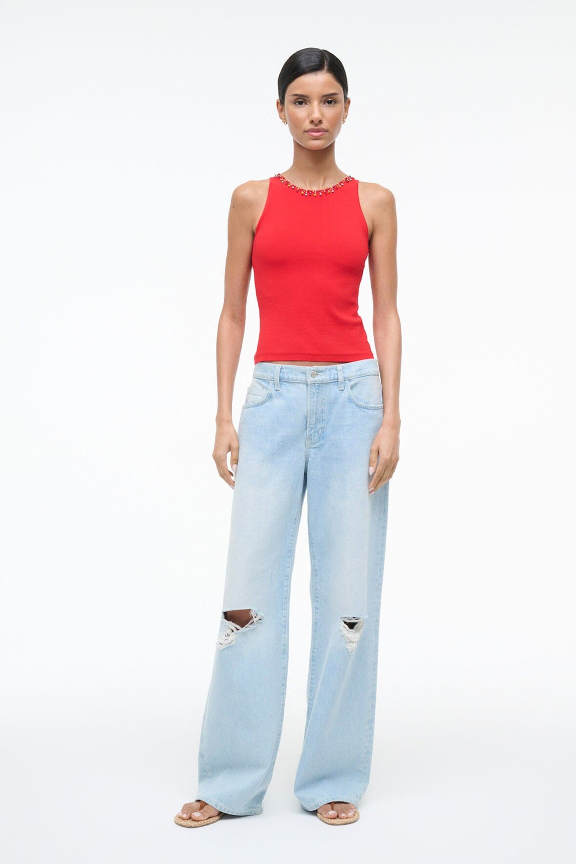 STAUD Sale Reina Top Red Rose