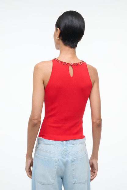 STAUD Sale Reina Top Red Rose