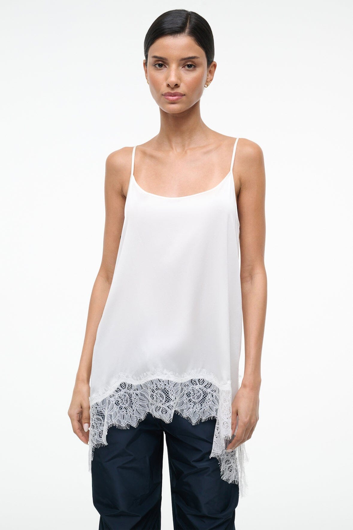 STAUD Sale Chloe Silk Cami Ivory