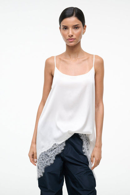 STAUD Sale Chloe Silk Cami Ivory