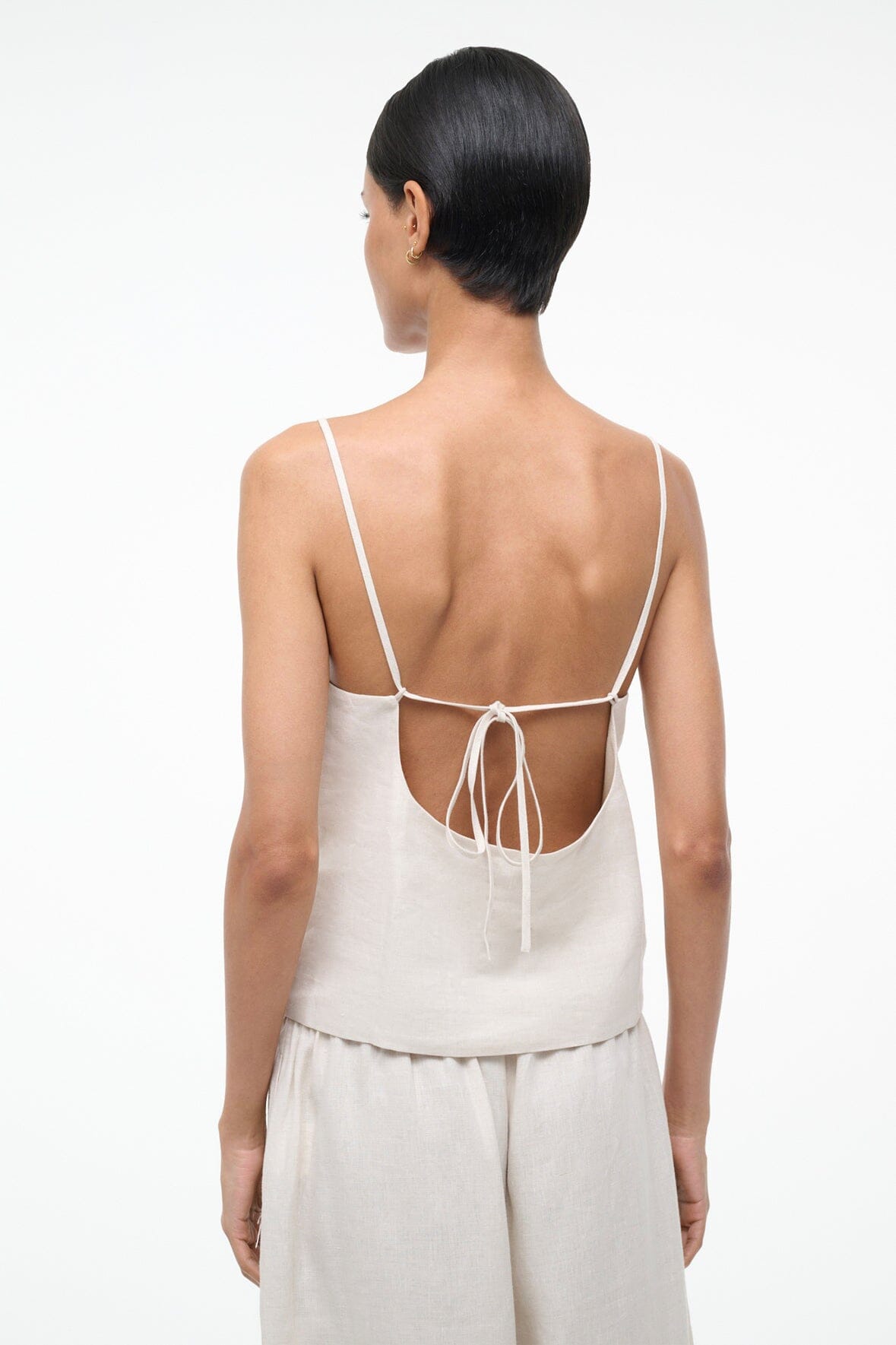 STAUD Sale Maisie Linen Top Blush Canyon