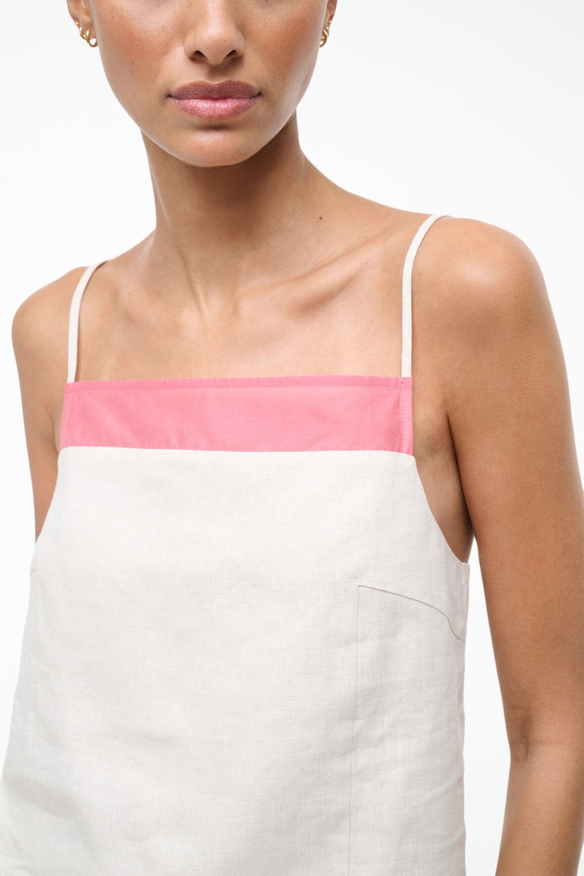 STAUD Sale Maisie Linen Top Blush Canyon