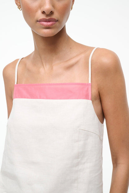 STAUD Sale Maisie Linen Top Blush Canyon
