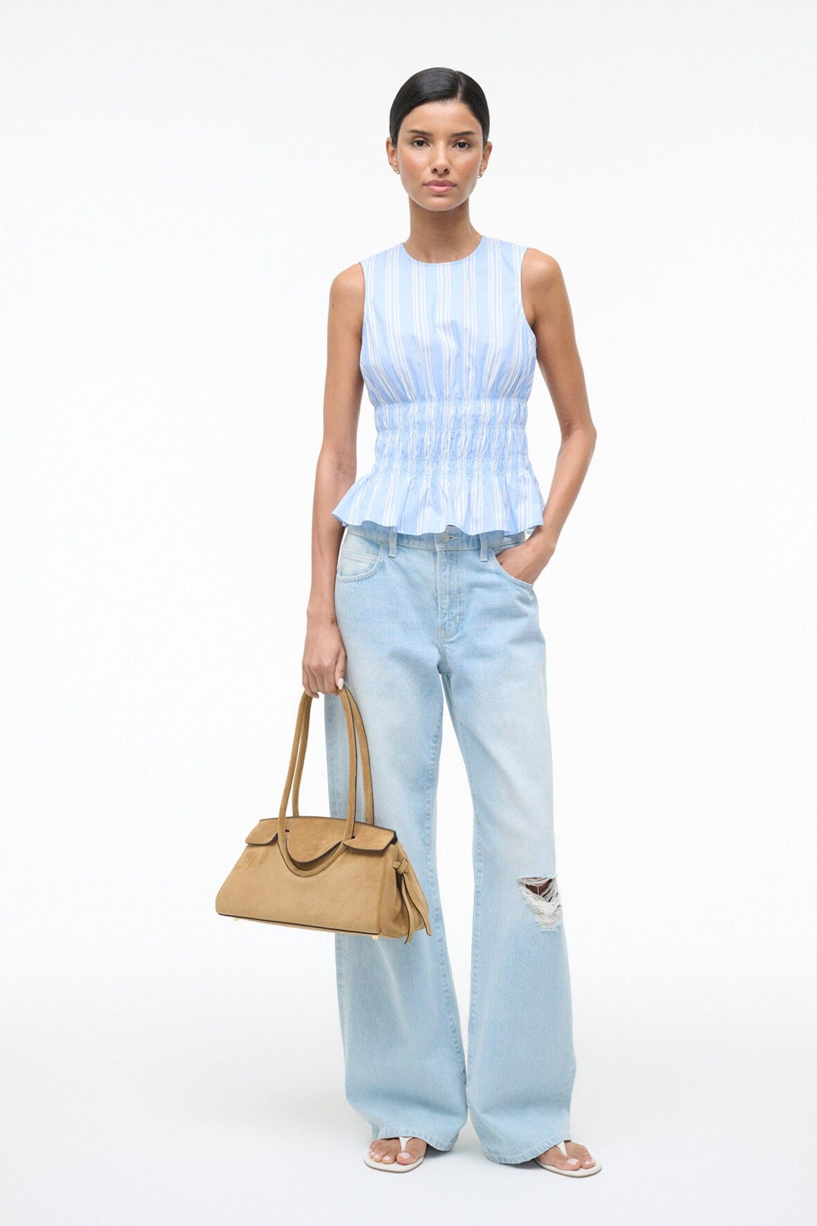 STAUD Sale Culver Top Ventura Stripe