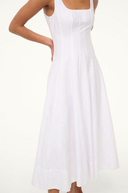 STAUD Sale Wells Dress White Embroidery