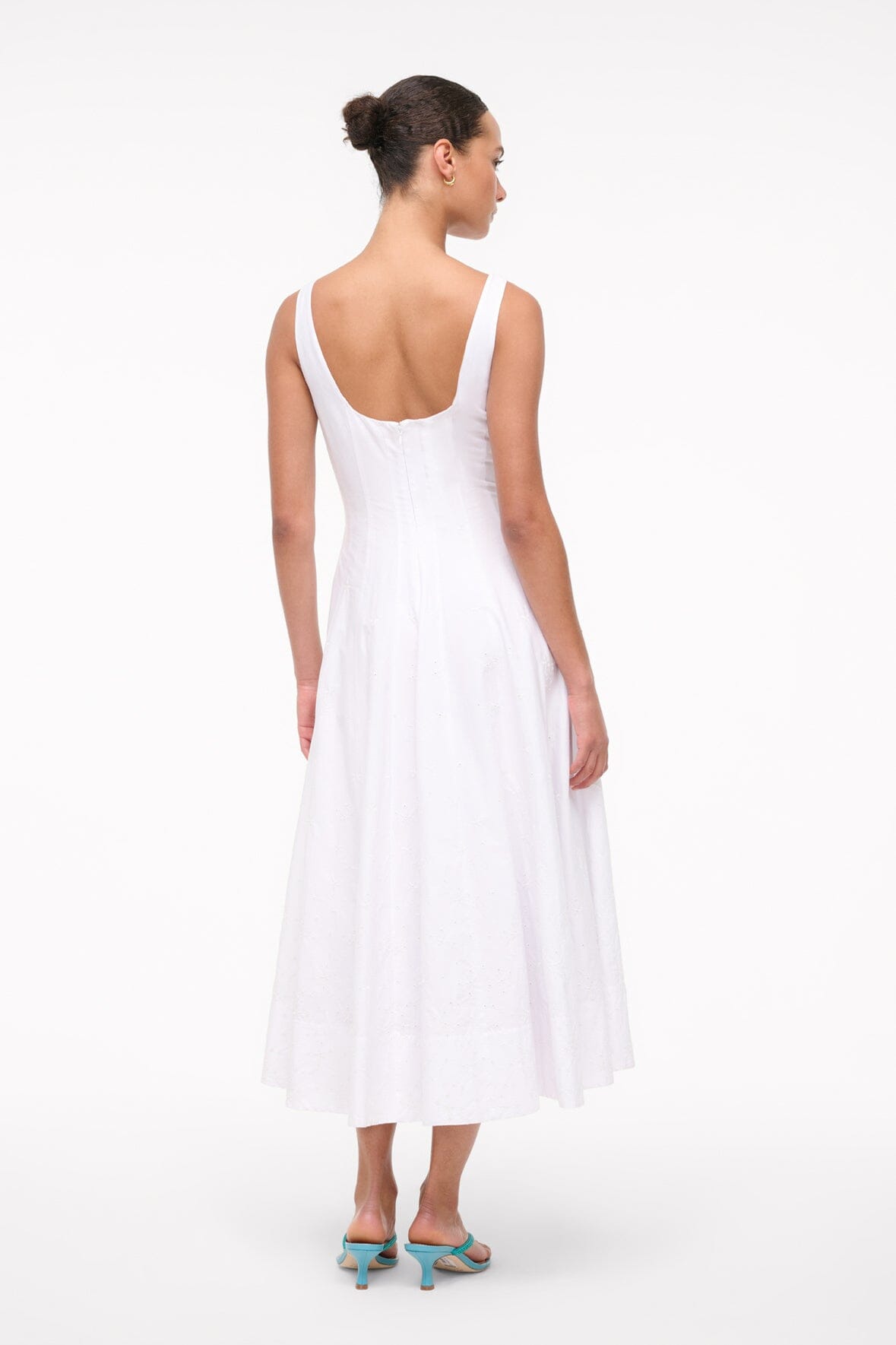 STAUD Sale Wells Dress White Embroidery