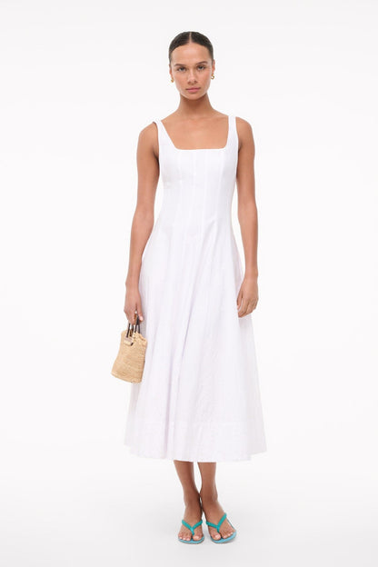 STAUD Sale Wells Dress White Embroidery